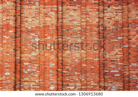 Brick wall background with bright colors