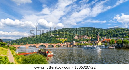 Neckar river and view to Heidelberg in Germany 