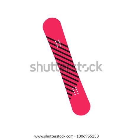 Board for snowboarding. Pink board. Snowboard. Winter. Vector illustration. EPS 10.