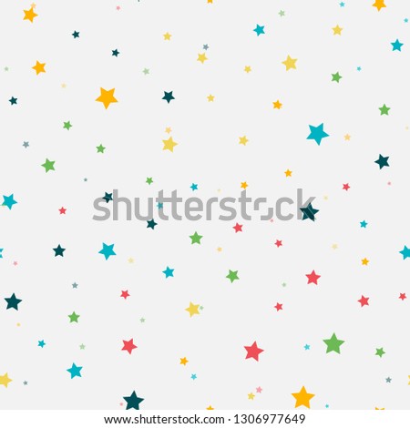 Abstract seamless pattern. Lovely colorful stars.