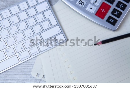 notebook and calculator