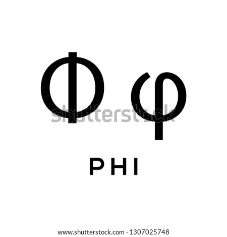 Greek alphabet : Phi vector icon.