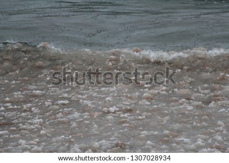 Shoreline Blanket of Ice Breakup-Lake Superior, Michigan