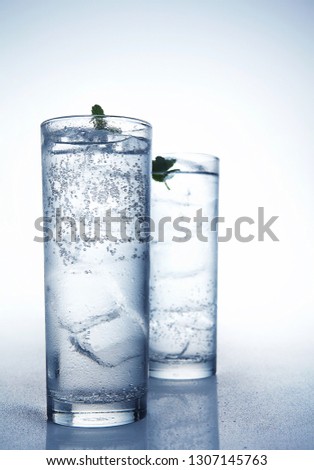 Tonic water on white background.