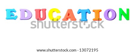 Colored letters spelling the word Education