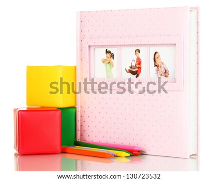Children photo album isolated on white