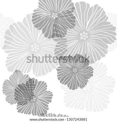 Dark Gray vector seamless natural background with flowers. Brand new colored illustration with flowers. Pattern for trendy fabric, wallpapers.