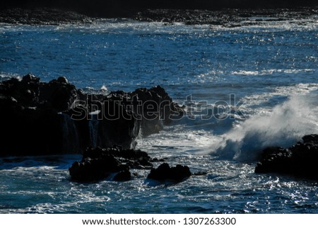 waves crashing on the rocks, beautiful photo digital picture