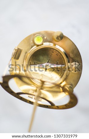 OLD COMPASS WITH SUN CLOCK FOR NAVAL
