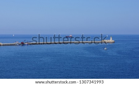 View of Saint Elmo Lighthouse. Valletta. Malta.