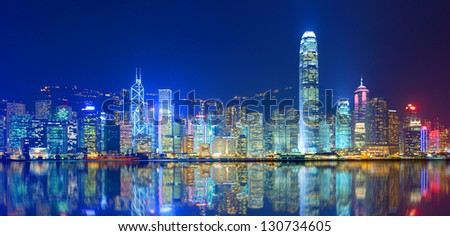 Hong Kong Island from Kowloon. Royalty-Free Stock Photo #130734605