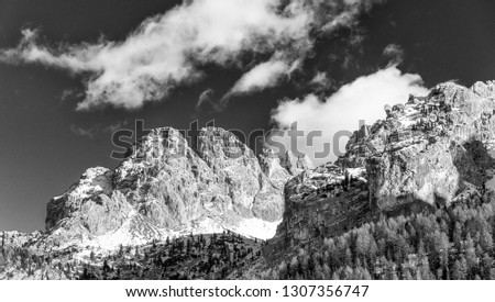 Mountain of Italian Alps in winter.