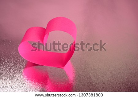 Valentine's Day Celebrating festival symbolizes day of love.With heart shape paper isolated.Concept of celebrating Anniversary,Mother's day, father's day and birthday greeting Copyspace, topview.