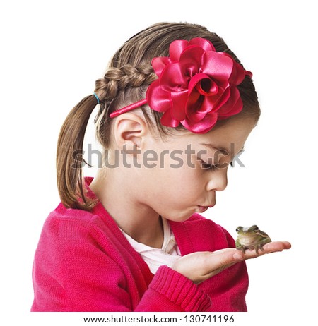 Little Princess kissing a frog