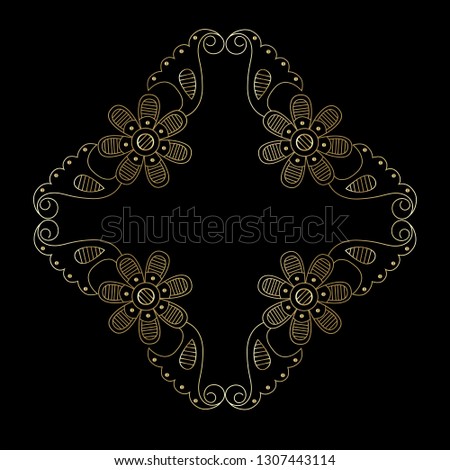 Vector hand-painted vintage baroque ornament. Retro pattern antique style acanthus. Indian oriental pattern