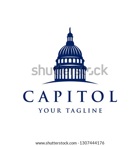 Capitol dome logo design inspiration - Capital logo design inspiration isolated on white background  Royalty-Free Stock Photo #1307444176
