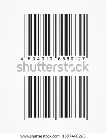 Bar code icon realistic. Flat barcode. 