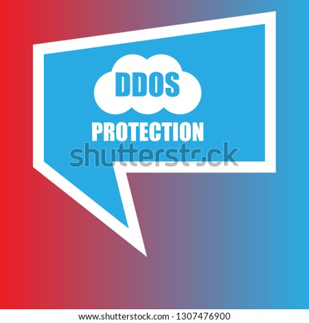 DDOS protection sign - banner,label,sticker,speech bubble