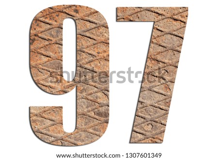 97 – with metal texture on white background