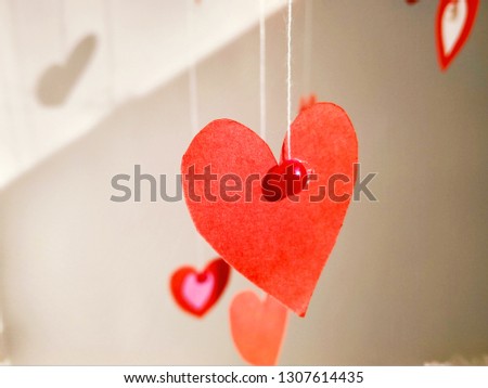 handmade heart on color background for Valentine's Day