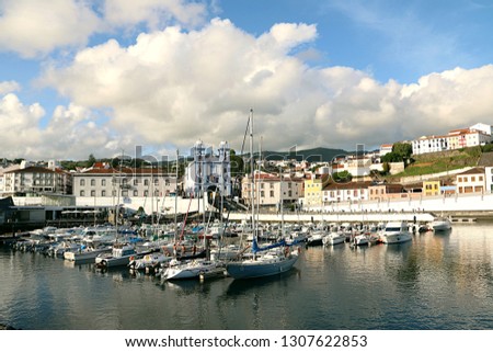 The Yacht harbour of Angra do Heroismo Royalty-Free Stock Photo #1307622853