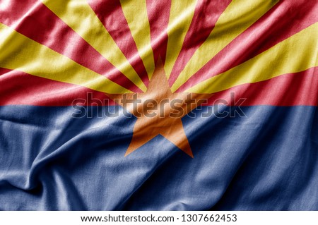 Waving detailed national US country state flag of Arizona