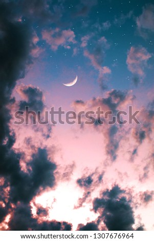 Dramatic sky with clouds Royalty-Free Stock Photo #1307676964