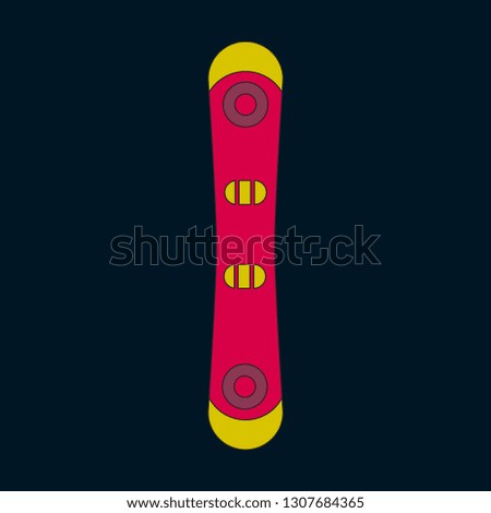Icon in flat design snowboard