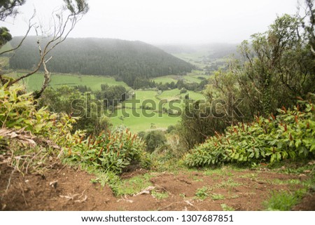 Landscape in Sete Cidades (Caldeira) - Sao Miguel island Azores Portugal 