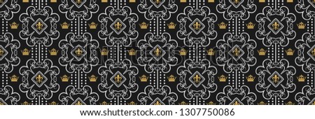 Dark royal seamless pattern for your design Vector graphics.