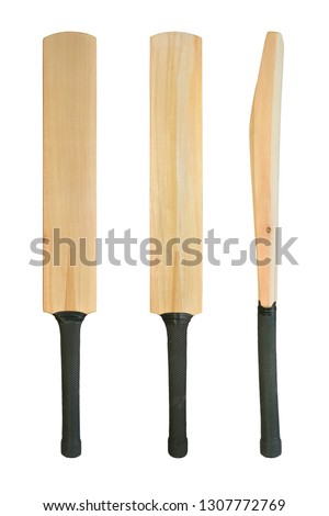 cricket bat isolated on white background. This has clipping path. Royalty-Free Stock Photo #1307772769