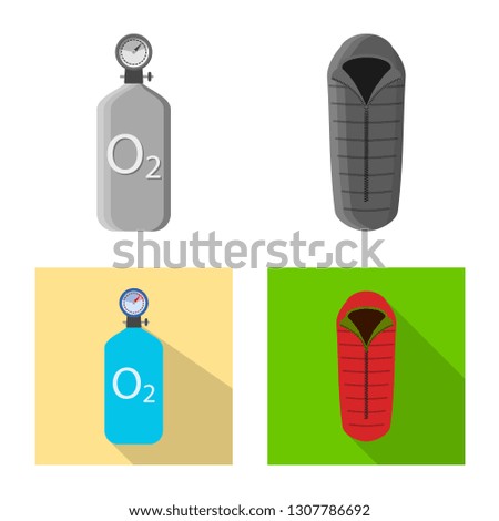 Vector illustration of mountaineering and peak icon. Collection of mountaineering and camp stock vector illustration.