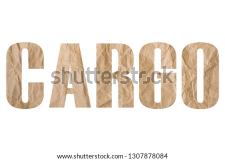 CARGO word with wrinkled paper texture