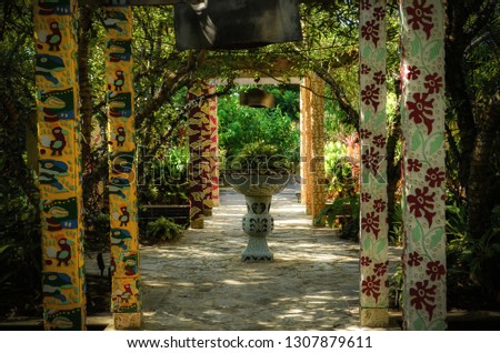 decorated trellis in a garden naples florida