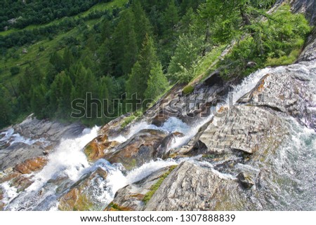 Toce river waterfalls in Piedmont, Italy