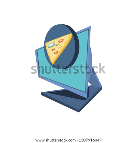 computer desktop with delivery food app