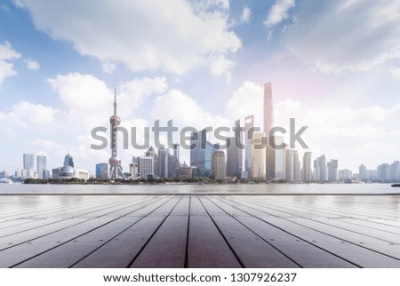China Shanghai Bund White Sky Blue Sky White Cloud Terrace