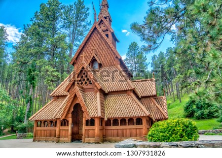 Chapel in the Hills in Rapid City SD Royalty-Free Stock Photo #1307931826