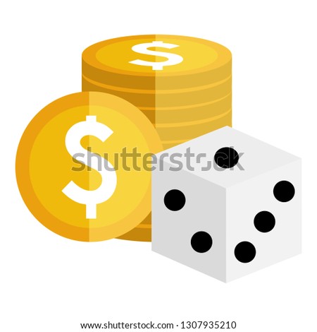 casino dice with money icons