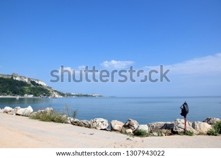 Cape Chirakman Sea View Great White Rock Bulgaria Stock Photo