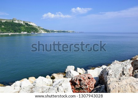 Cape Chirakman Great White Rock Bulgaria Stock Photo