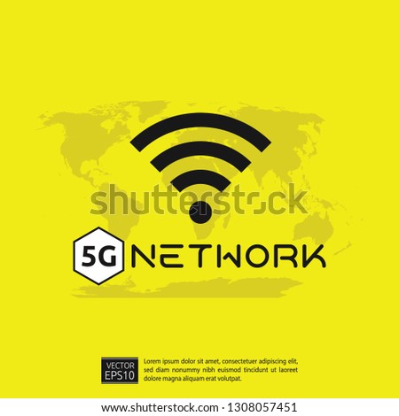 Geometric line of wireless symbol vector illustration. graphic design concept of wifi connecting with world map background.
