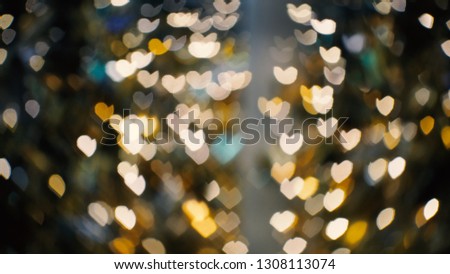 Valentine day love concept with heart bokeh background