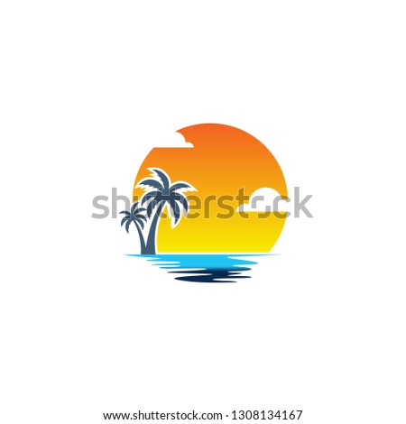 sea landscape logo template