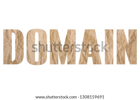 DOMAIN word with wrinkled paper texture