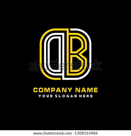 O B  initial letter, modern logo design template vector