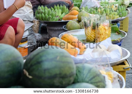 Fruits in street market, Rayong Province