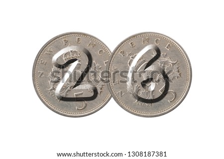 Number 26 with old coins