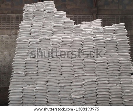 Stock pile in warehouse waiting for shipment.