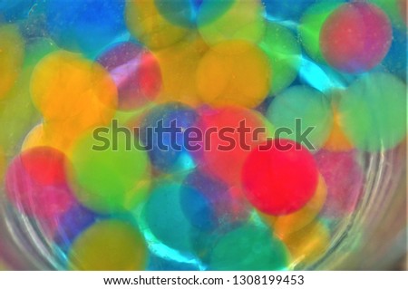 hydrogel balls in a glass of water